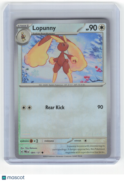 2025 Pokemon—Lopunny #84/131 Prismatic Evolutions—Rare Reverse Holo Master Ball