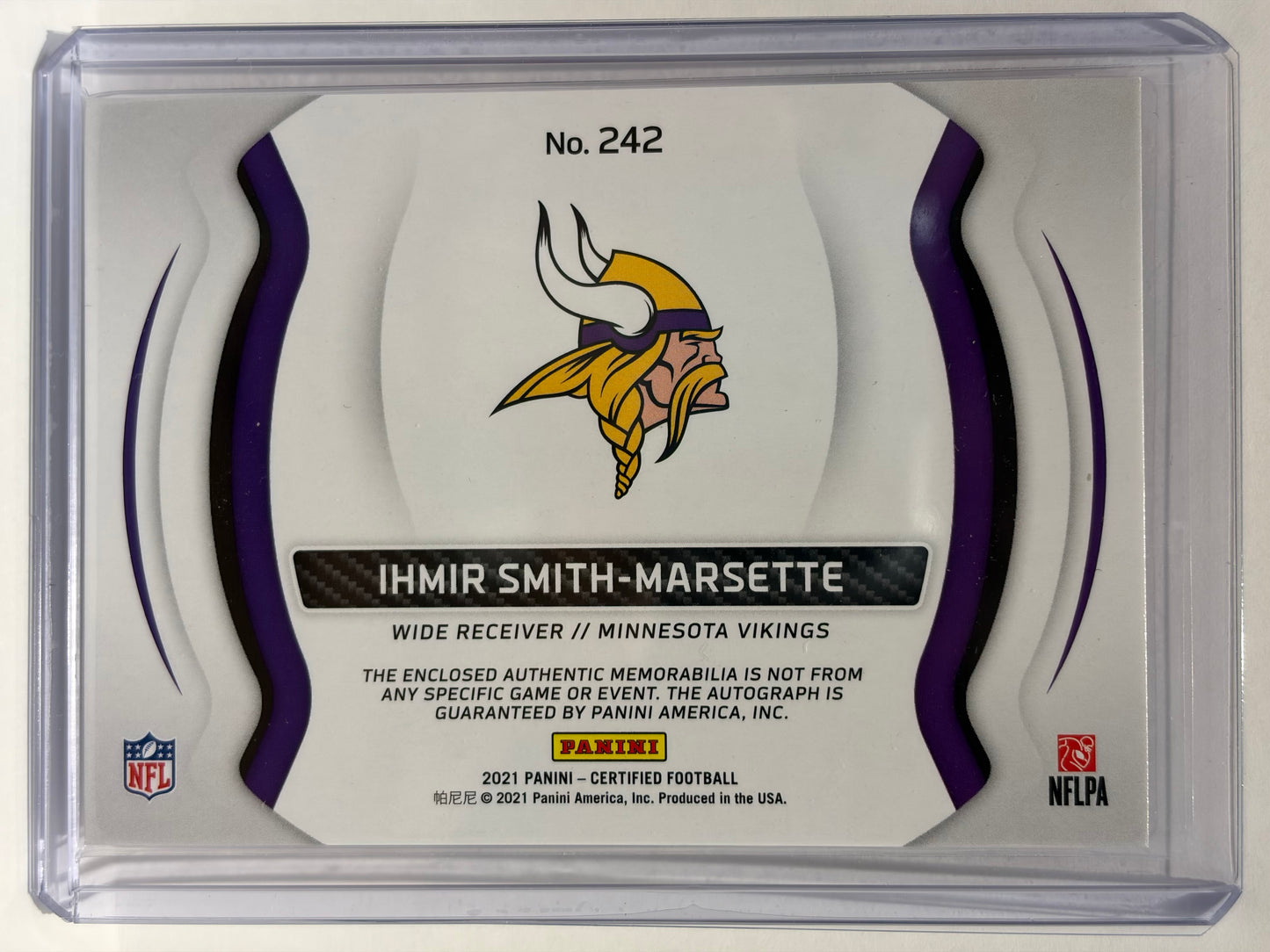 2021 Panini Certified Ihmir Smith-Marsette 050/199 Auto Patch RC Mirror Red #242