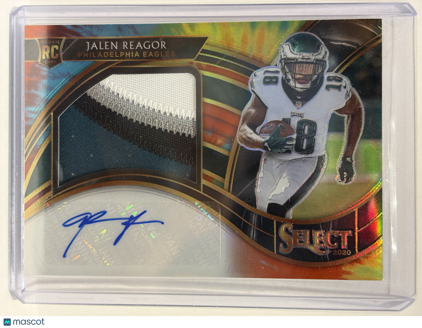 2021 Panini Select Prizm Jalen Reagor Autograph Patch RC 15/25 Tie Dye #JRS-JRE