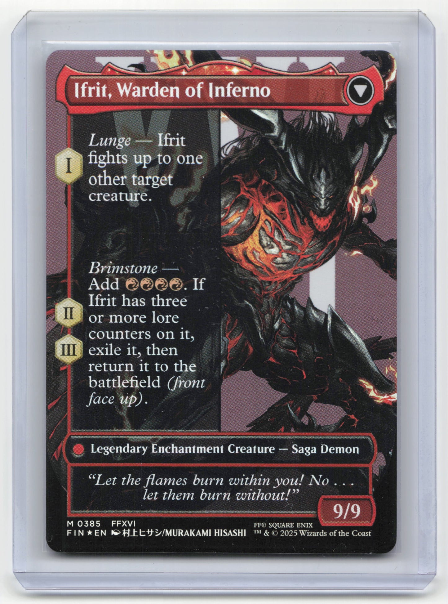 2025 MTG Clive, Ifrit's Dominant//Ifrit, Warden of Inferno FF #385 Borderless