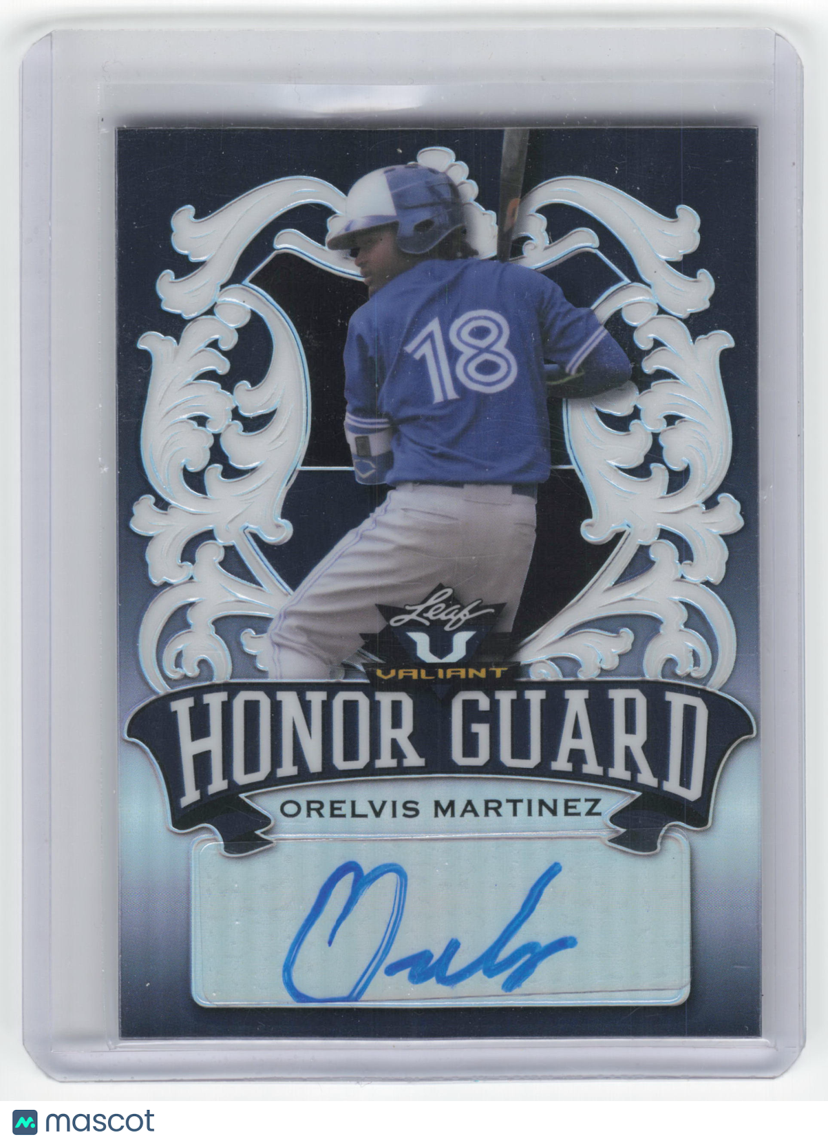 2021 Leaf Valiant Honor Guard Baseball Orelvis Martinez Auto Navy Blue #HG-OM1