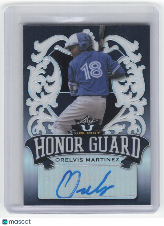 2021 Leaf Valiant Honor Guard Baseball Orelvis Martinez Auto Navy Blue #HG-OM1