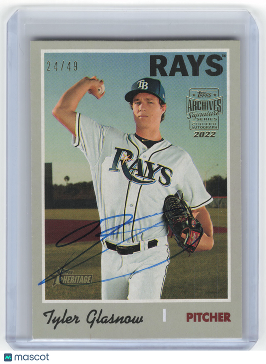 2019 Topps Archives Signature Series Baseball Tyler Glasnow Auto 24/49 #538 NM