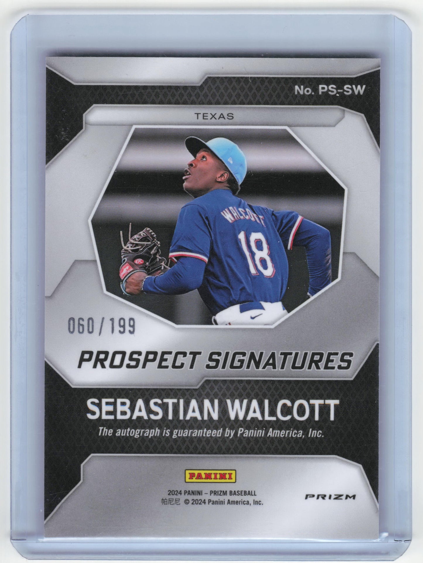 2024 Panini Prizm Baseball Sebastian Walcott Autograph 060/199 Pulsar #PS-SW NM