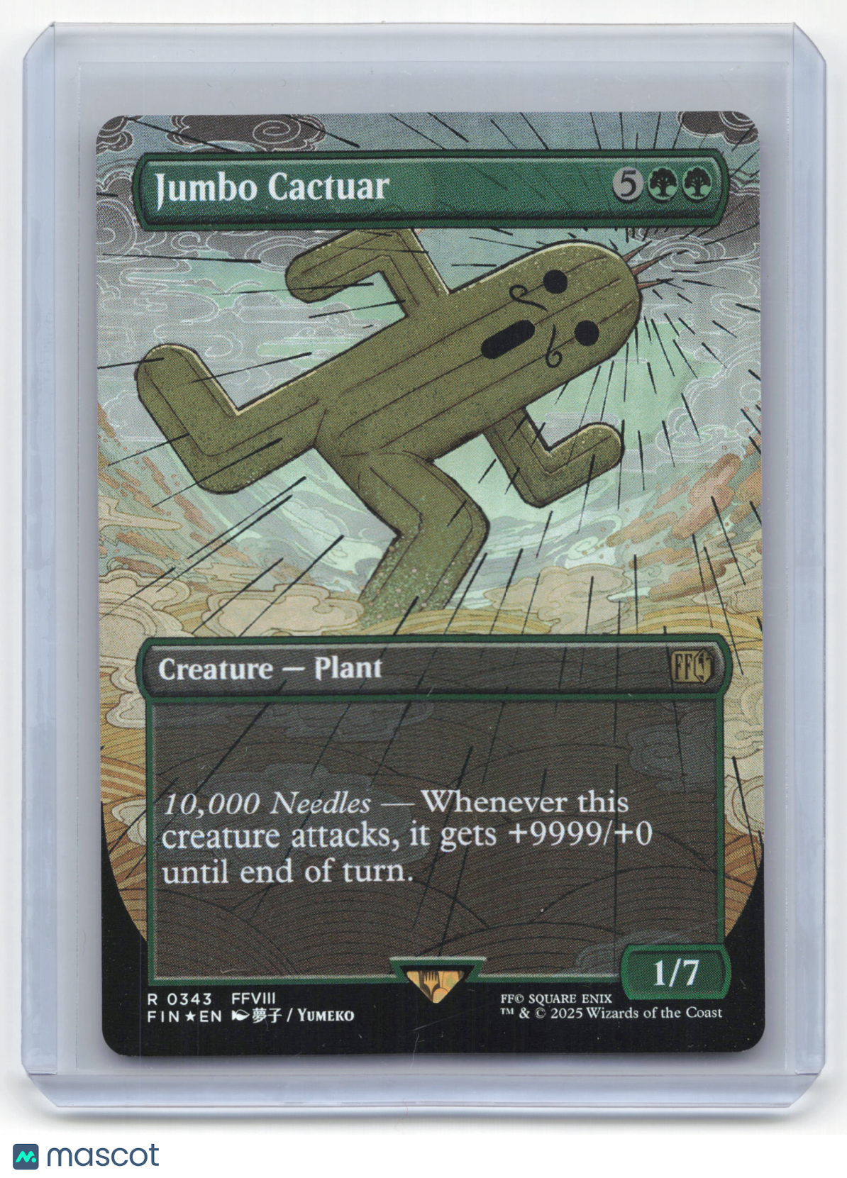 2025 Magic: The Gathering Jumbo Cactuar Final Fantasy Rare Foil #343 Borderless