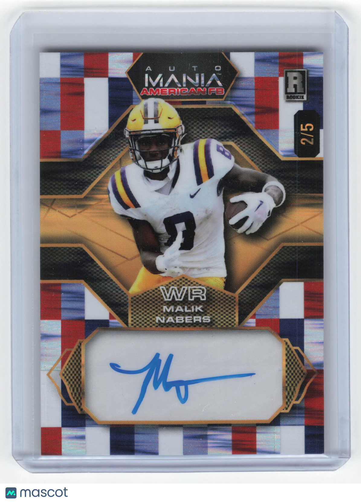 2024 Wild Card Auto Mania American Football Malik Nabers Rookie 2/5 #AMAH-MN NM
