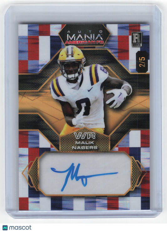 2024 Wild Card Auto Mania American Football Malik Nabers Rookie 2/5 #AMAH-MN NM