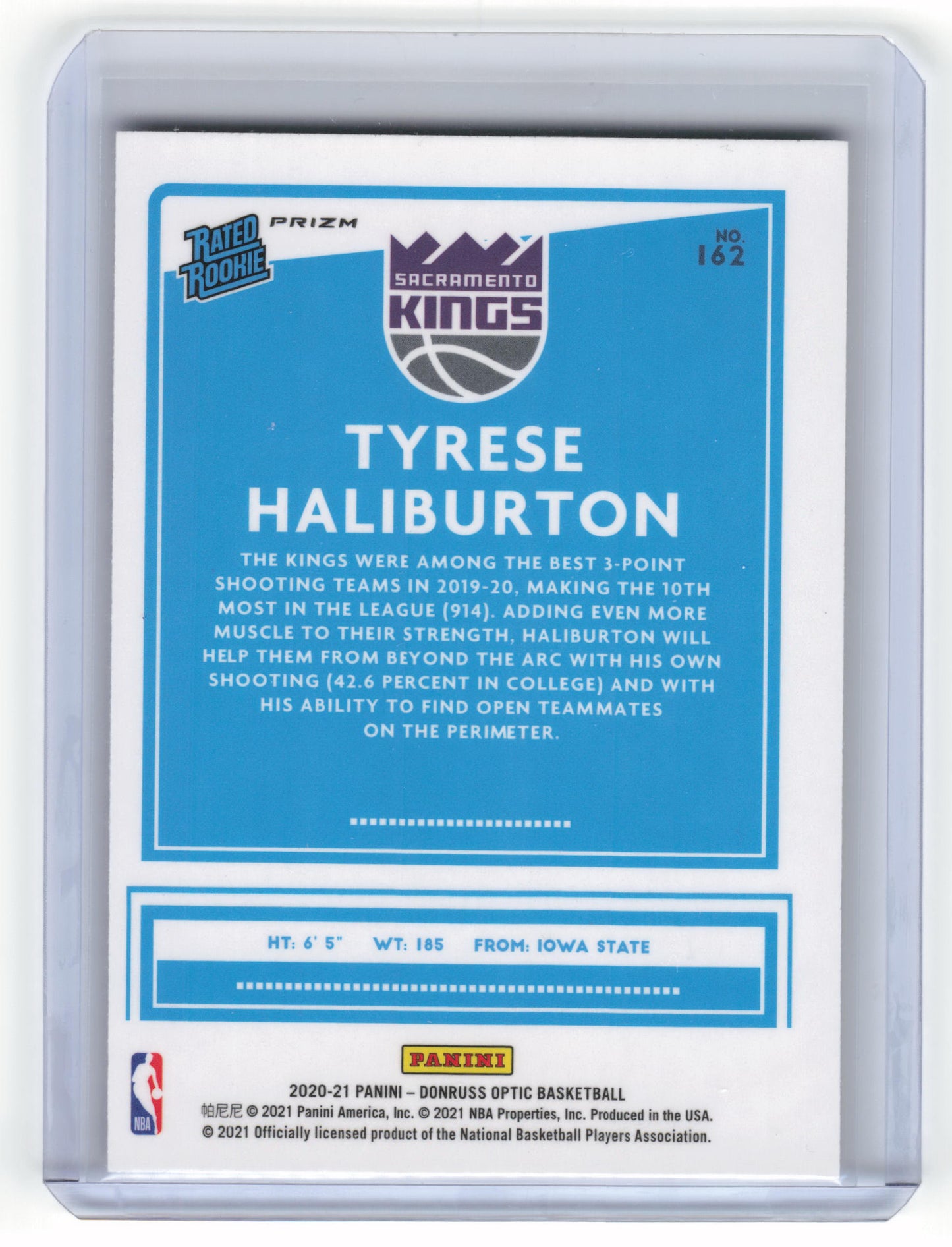 2020-21 Panini Donruss Optic Basketball Tyrese Haliburton Fanatics #162 NM