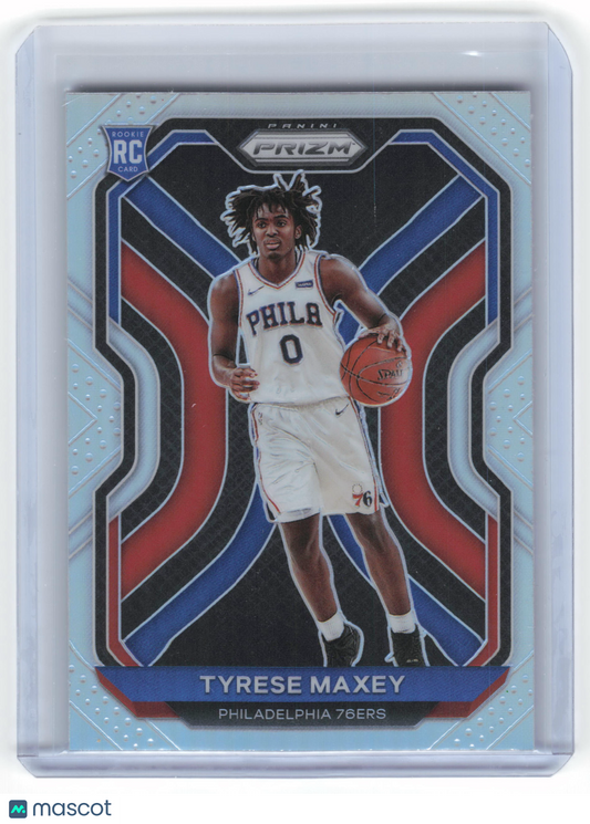 2020-21 Panini Prizm Basketball Tyrese Maxey RC Red White Blue #256 Near Mint