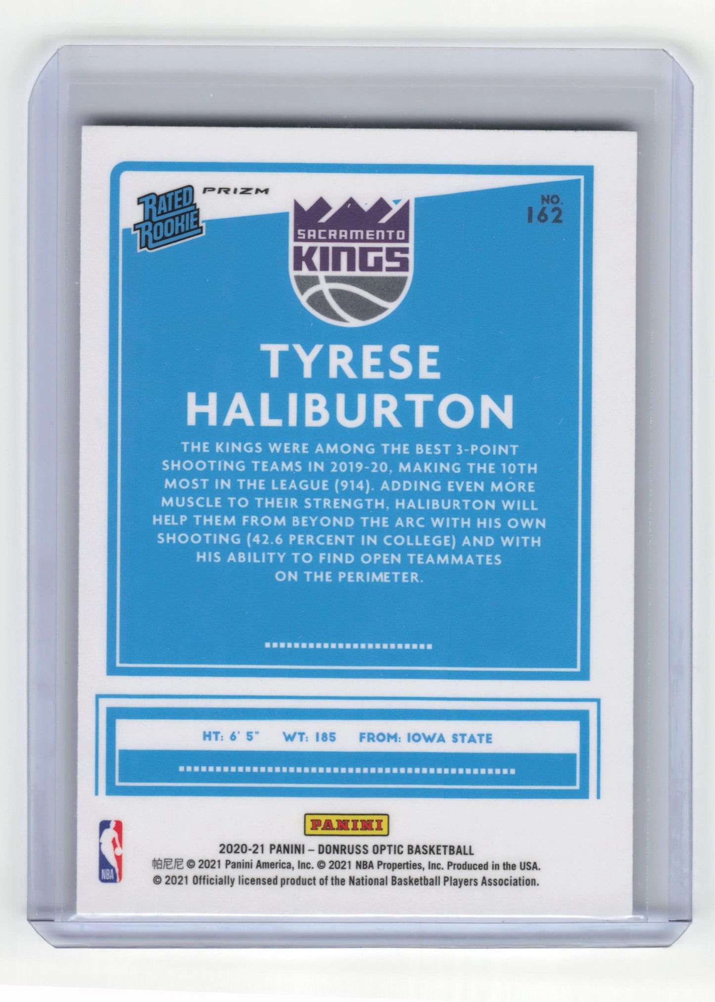 2020-21 Panini Donruss Optic Basketball Tyrese Haliburton Silver Wave #162 NM