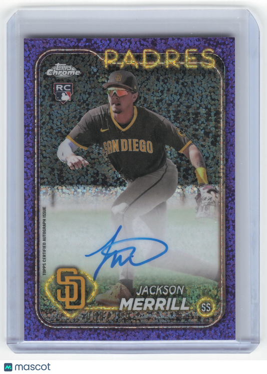 2024 Topps Chrome Jackson Merrill Auto 088/299 RC Purple Speckle Ref #RA-JME NM