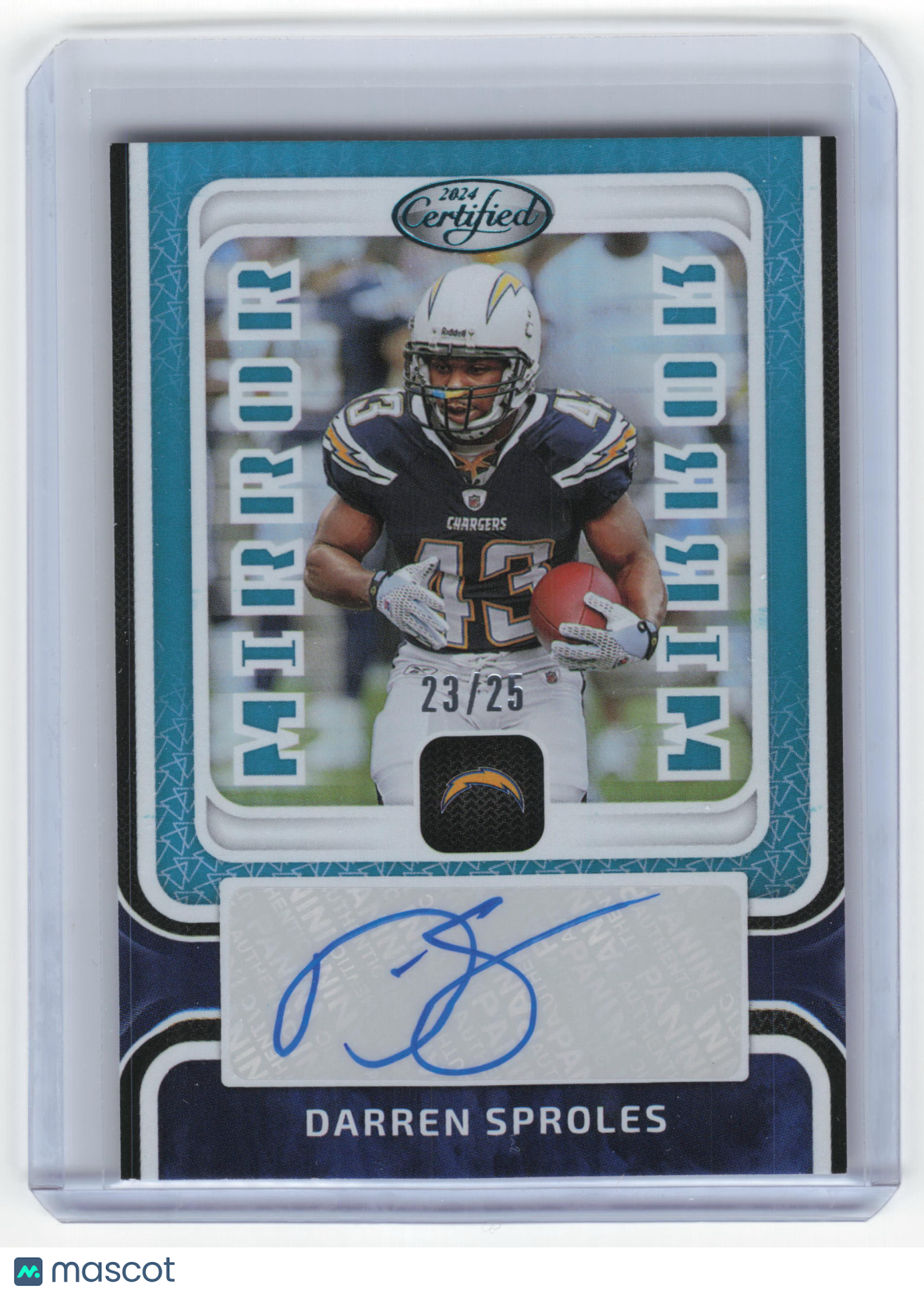 2024 Panini Certified Mirror Football Darren Sproles Auto 23/25 Teal #MS-DSP NM