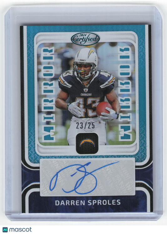 2024 Panini Certified Mirror Football Darren Sproles Auto 23/25 Teal #MS-DSP NM