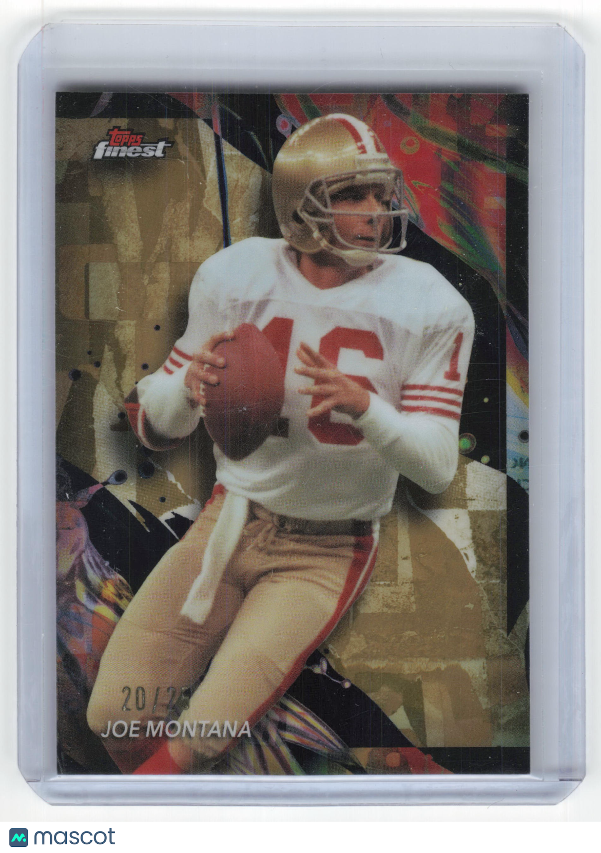 2024 Topps Finest Football Joe Montana Gold Refractor #148 Near Mint