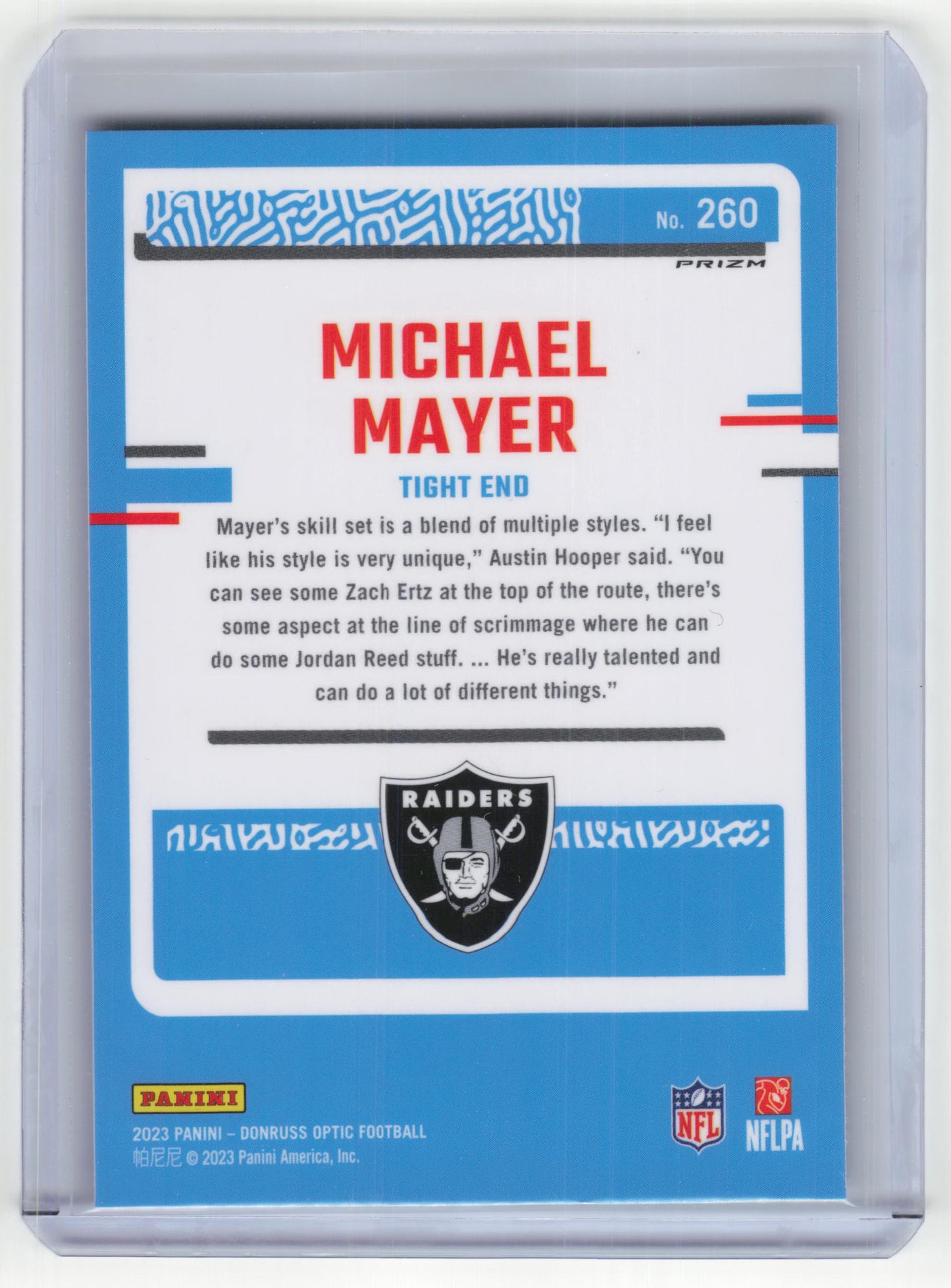 2023 Panini Donruss Optic Football Michael Mayer SSP Rocket #260 Near Mint