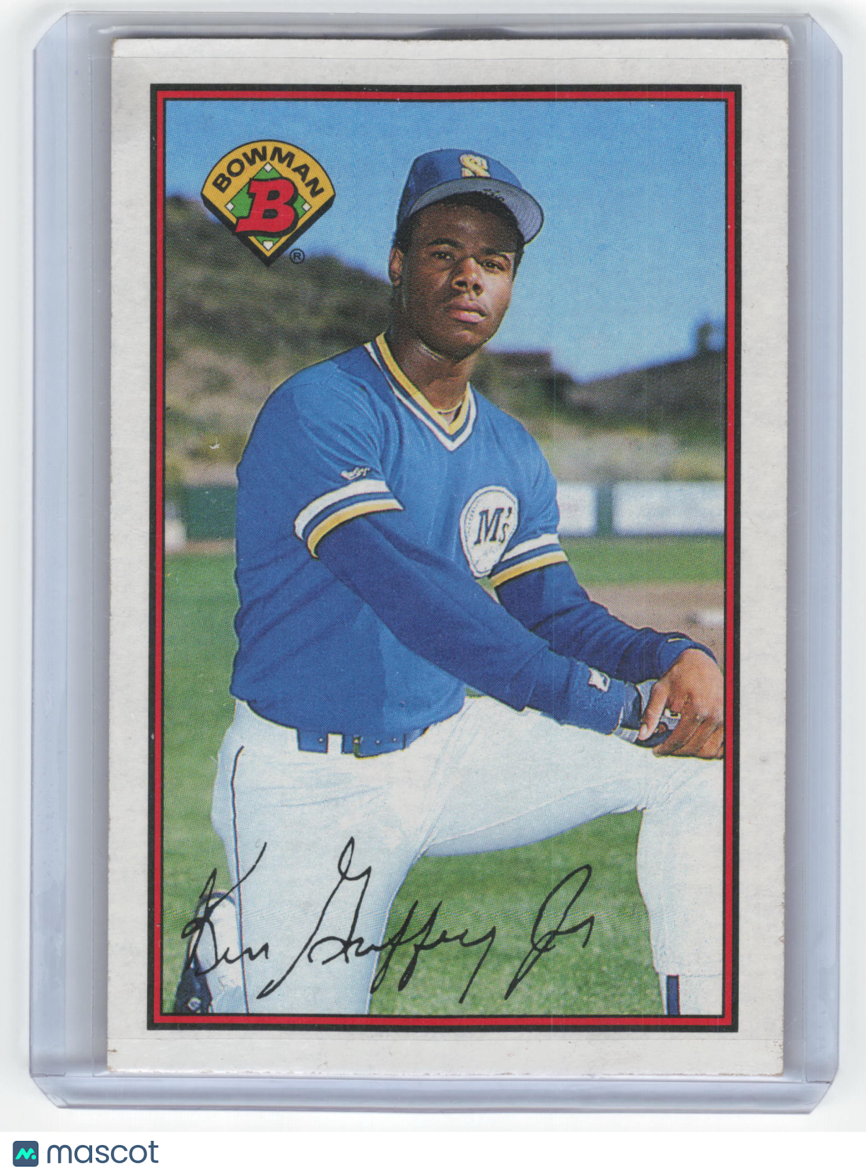 Topps 1989 Bowman Baseball Ken Griffey Jr. Autograph #220 Very Good