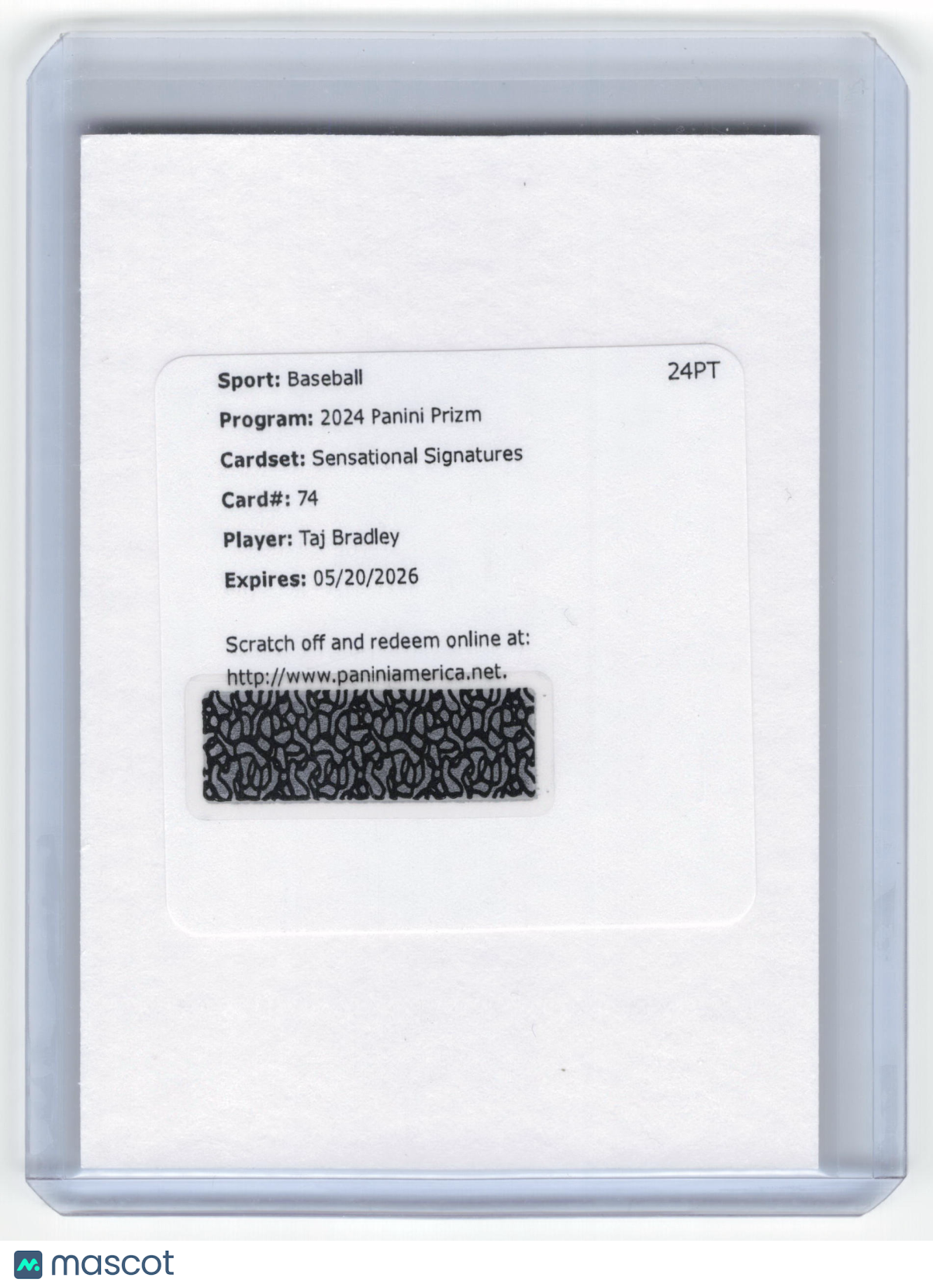 2024 Panini Prizm Sensational Signatures Taj Bradley Auto Redemption Card #74