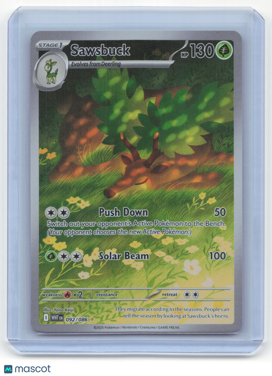 2025 Pokemon Sawsbuck White Flare Illustration Rare Foil #92/86 Near Mint