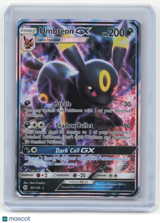 2017 Pokemon Umbreon GX Sun & Moon Rare Holo #80/149 Near Mint