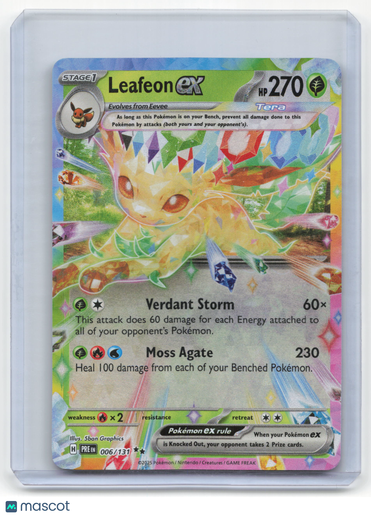 2025 Pokemon Leafeon EX Prismatic Evolutions Double Rare Holo #6/131 Near Mint - Papa Joey's Collectibles