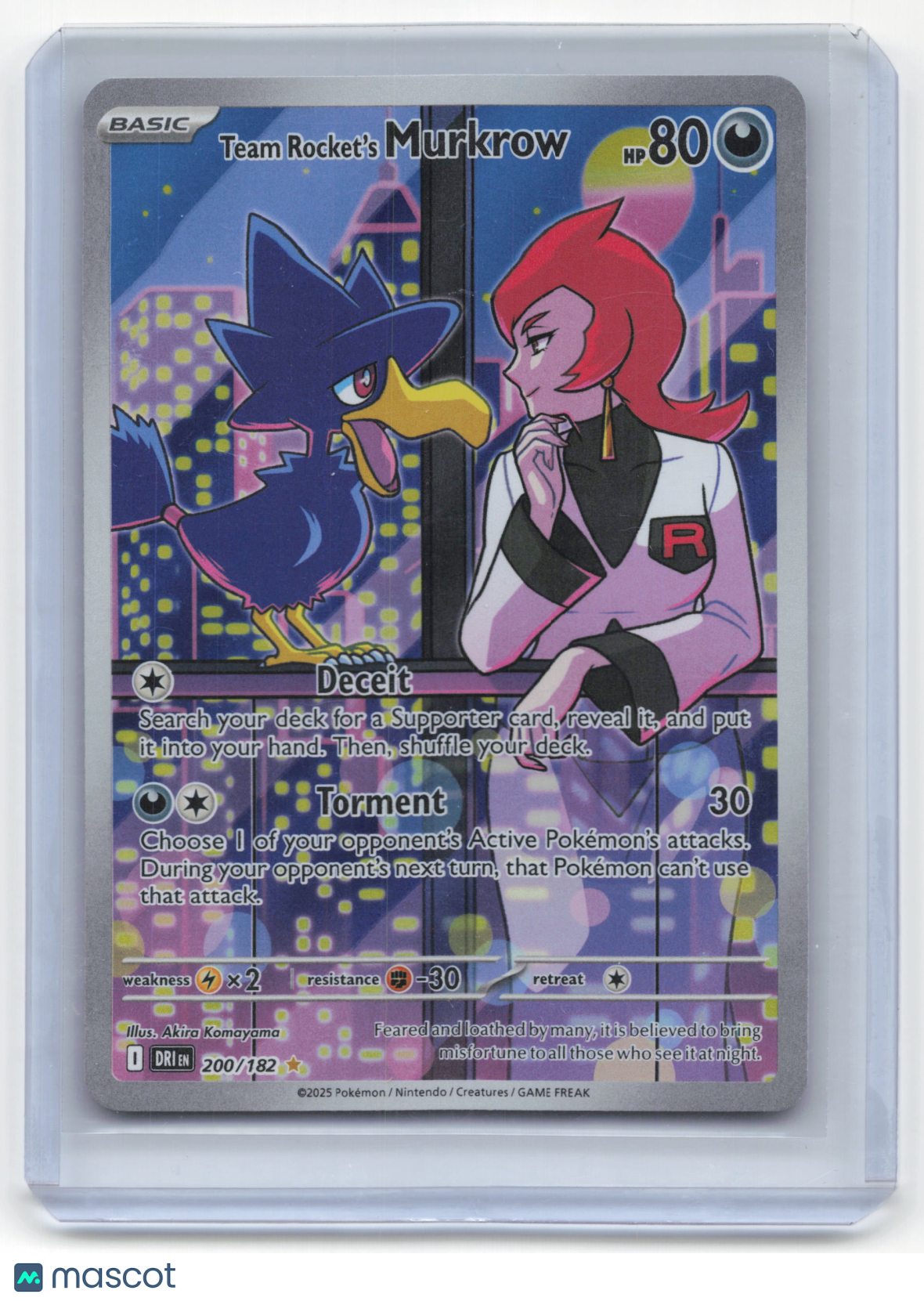 2025 Pokemon Team Rocket's Murkrow Destined Rivals Illustration Rare #200/182 NM - Papa Joey's Collectibles