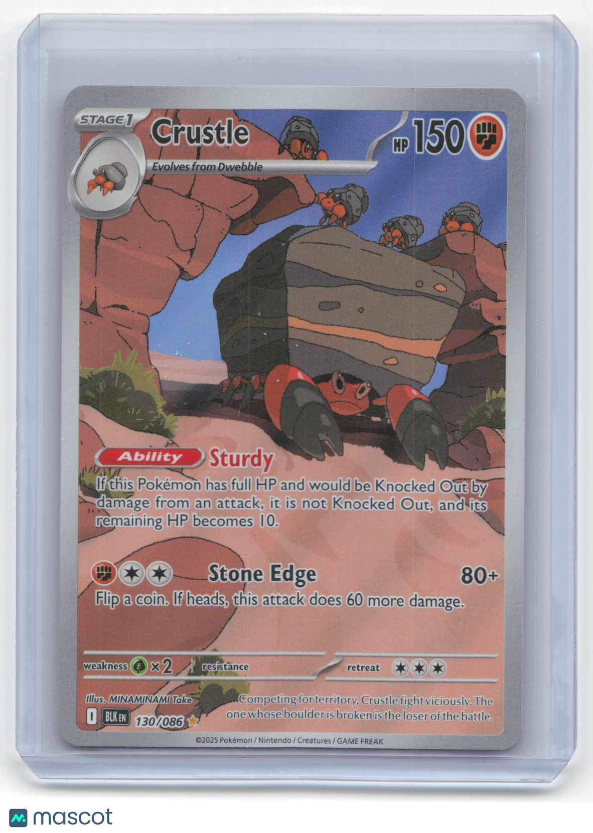 2025 Pokemon Crustle Black Bolt Illustration Rare #130/86 Lightly Played - Papa Joey's Collectibles