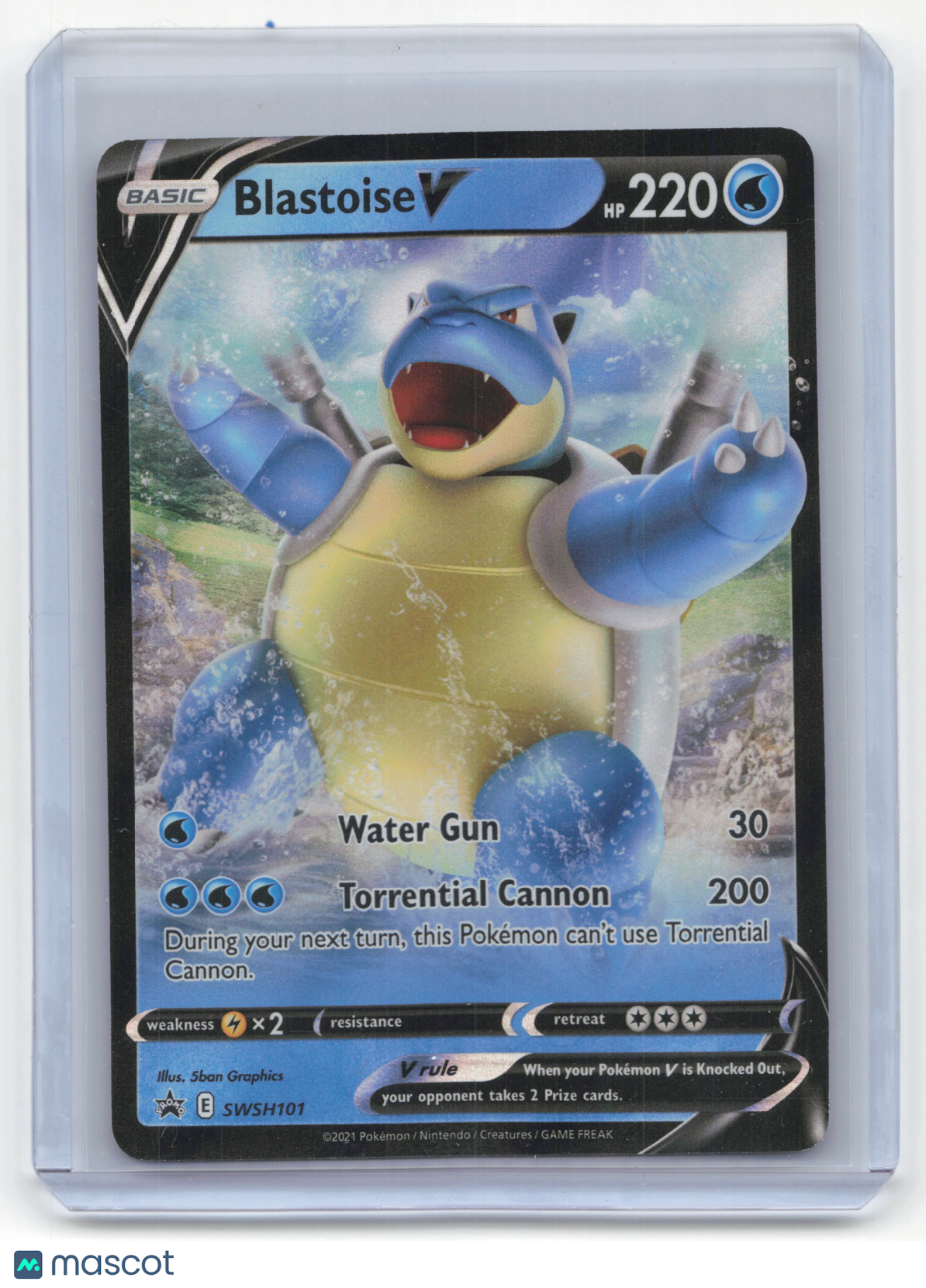 2021 Pokemon Blastoise V SWSH Black Star Promo Holo #SWSH101 Near Mint - Papa Joey's Collectibles