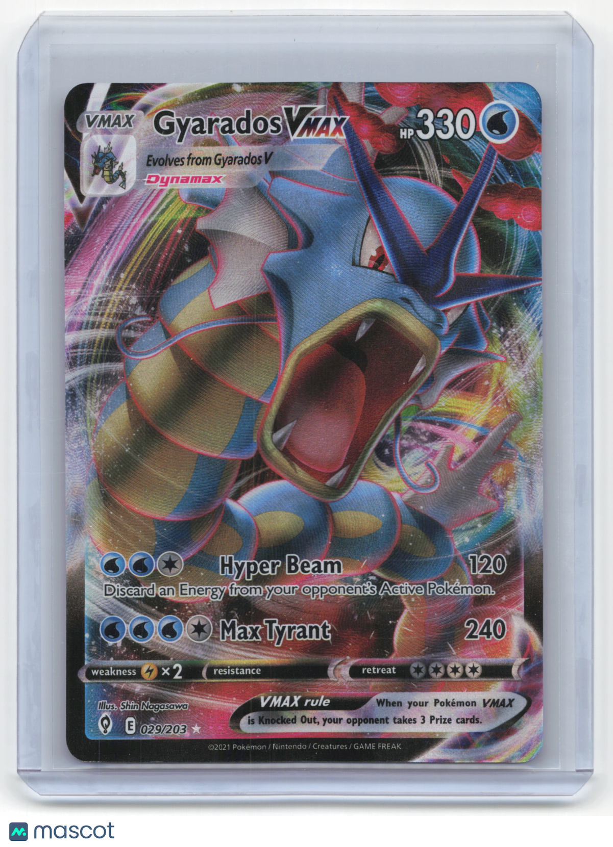 2021 Pokemon Gyarados VMAX Evolving Skies Rare Holo #29/203 Near Mint - Papa Joey's Collectibles