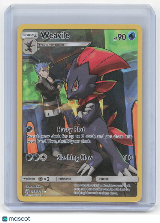 2019 Pokemon Weavile Cosmic Eclipse Secret Rare Foil #238/236 Near Mint - Papa Joey's Collectibles