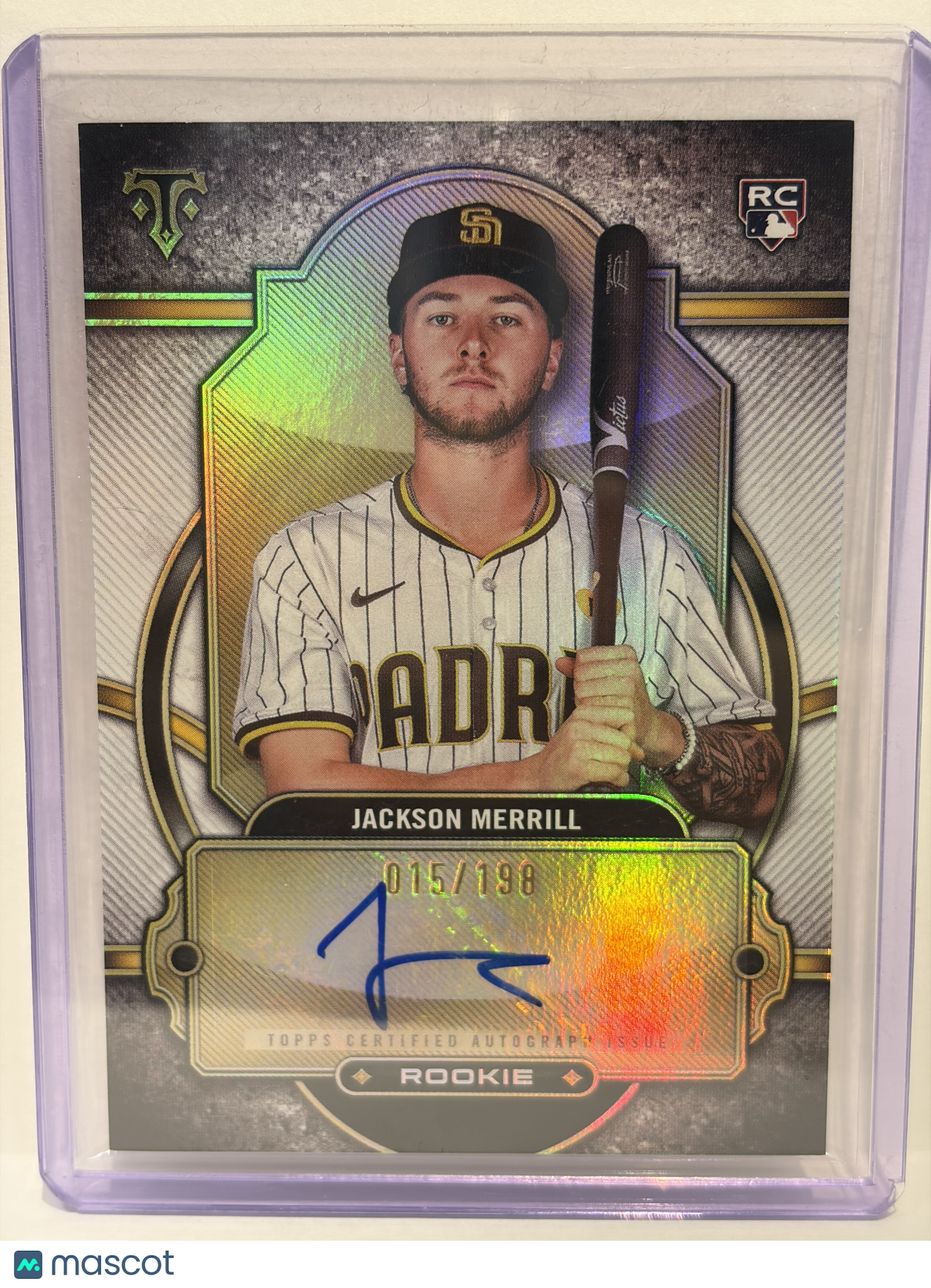 2024 Topps Tribute Rookie Autographs Jackson Merrill Auto RC 015/198 #RA-JM NM - Papa Joey's Collectibles