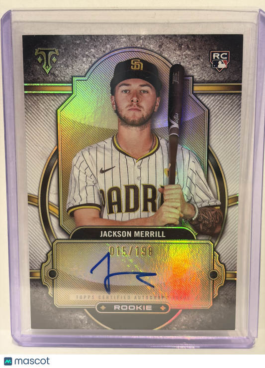 2024 Topps Tribute Rookie Autographs Jackson Merrill Auto RC 015/198 #RA-JM NM - Papa Joey's Collectibles