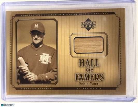 2001 Upper Deck Hall of Famers Cooperstown Collection Robin Yount Relic #B-RY NM - Papa Joey's Collectibles