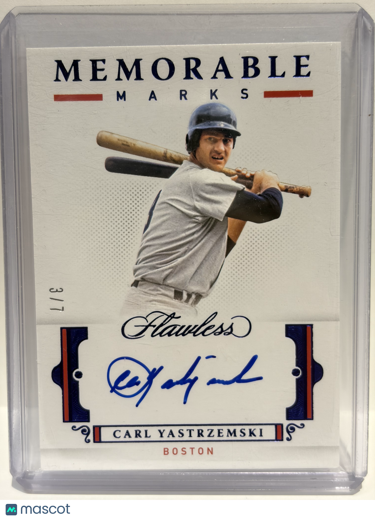 2021 Panini Flawless Memorable Marks Carl Yastrzemski 3/7 Autograph #MM-CY NM - Papa Joey's Collectibles