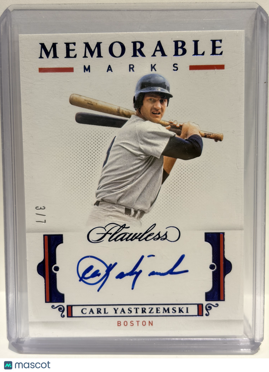 2021 Panini Flawless Memorable Marks Carl Yastrzemski 3/7 Autograph #MM-CY NM - Papa Joey's Collectibles