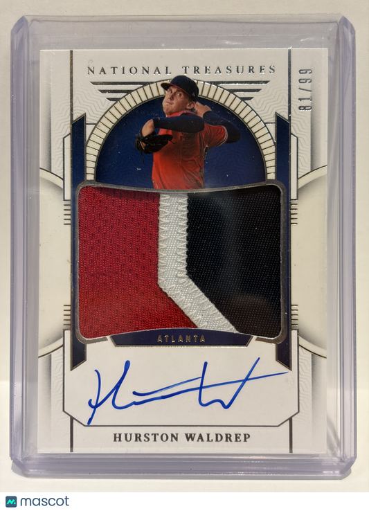 2024 Panini National Treasures Hurston Waldrep Autograph 81/99 Patch #PMS-HW NM - Papa Joey's Collectibles