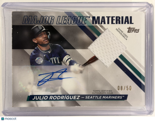 2024 Topps Series 2 Julio Rodríguez Patch 08/50 #MLMA2-JR Near Mint - Papa Joey's Collectibles