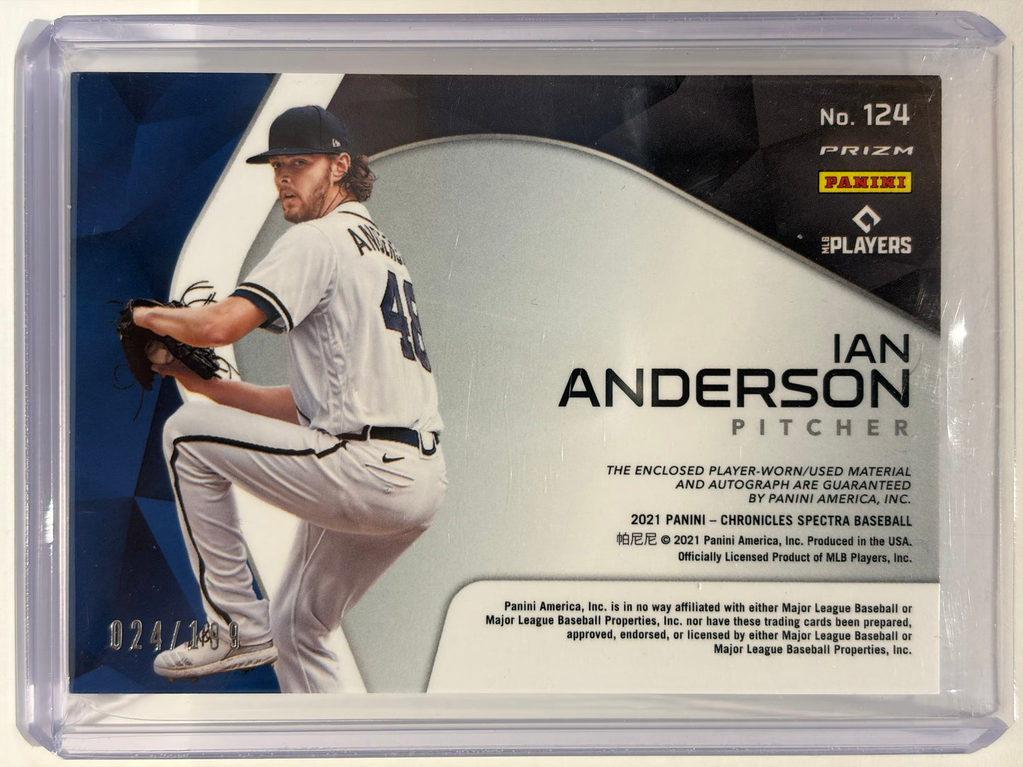 2021 Panini Chronicles Spectra Ian Anderson Auto Patch RC 024/109 Prizm #124 NM - Papa Joey's Collectibles