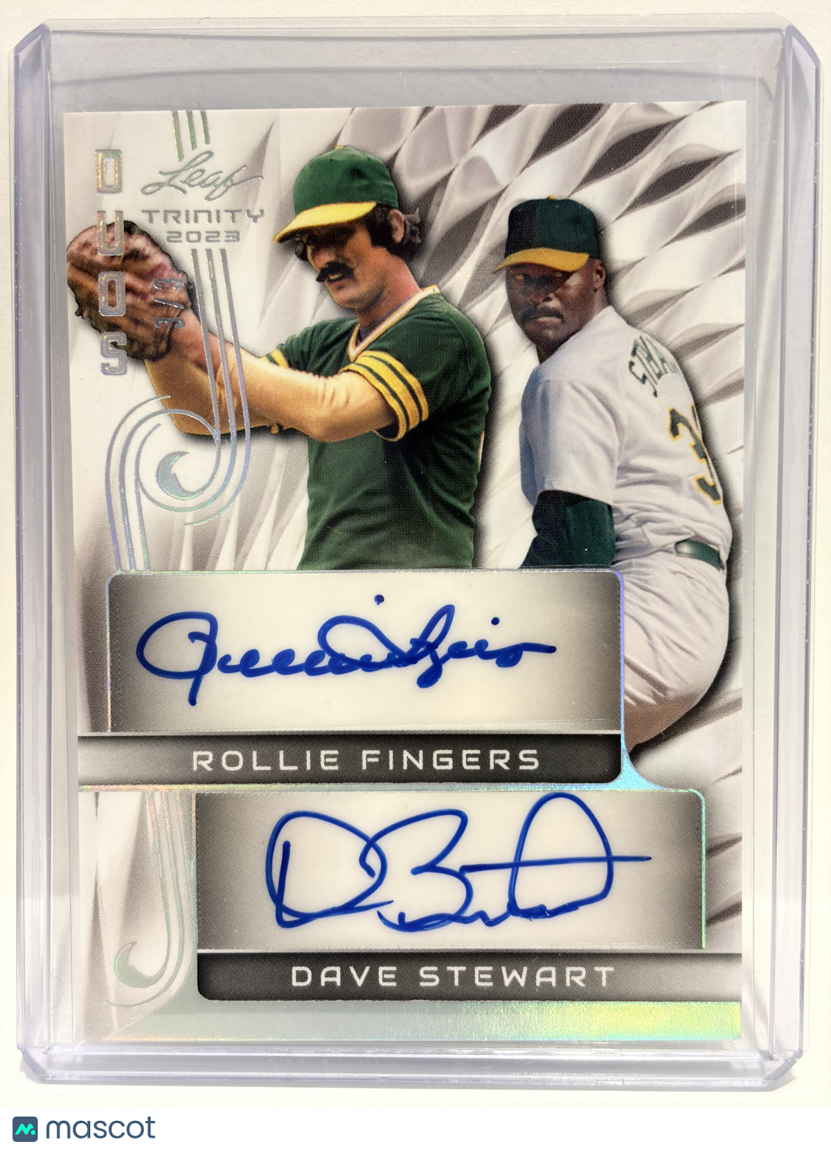 2023 Leaf Trinity Duos Dave Stewart Rollie Fingers Auto 3/3 #DA-21 Near Mint - Papa Joey's Collectibles