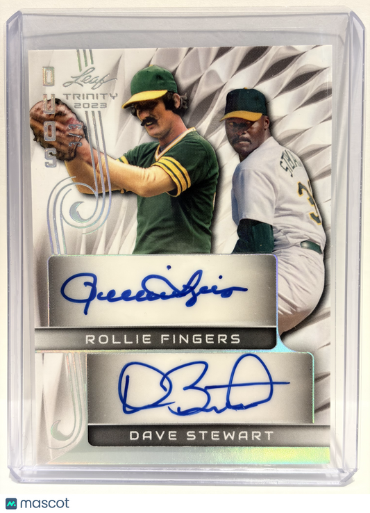 2023 Leaf Trinity Duos Dave Stewart Rollie Fingers Auto 3/3 #DA-21 Near Mint - Papa Joey's Collectibles