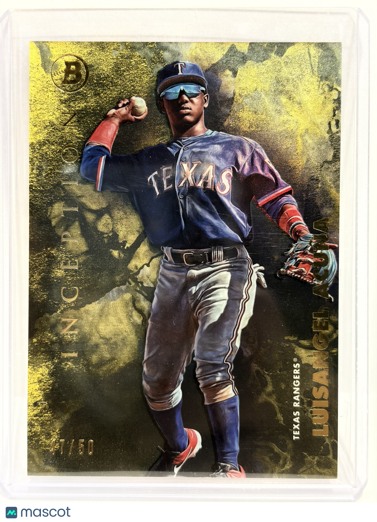 Topps 2021 Bowman Inception Baseball Luisangel Acuña 47/50 Gold #25 Near Mint - Papa Joey's Collectibles