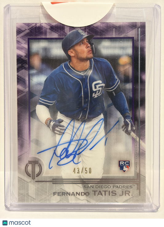 2019 Topps Tribute Fernando Tatis Jr. Auto 43/50 RC Purple #TA-FTJ Near Mint - Papa Joey's Collectibles