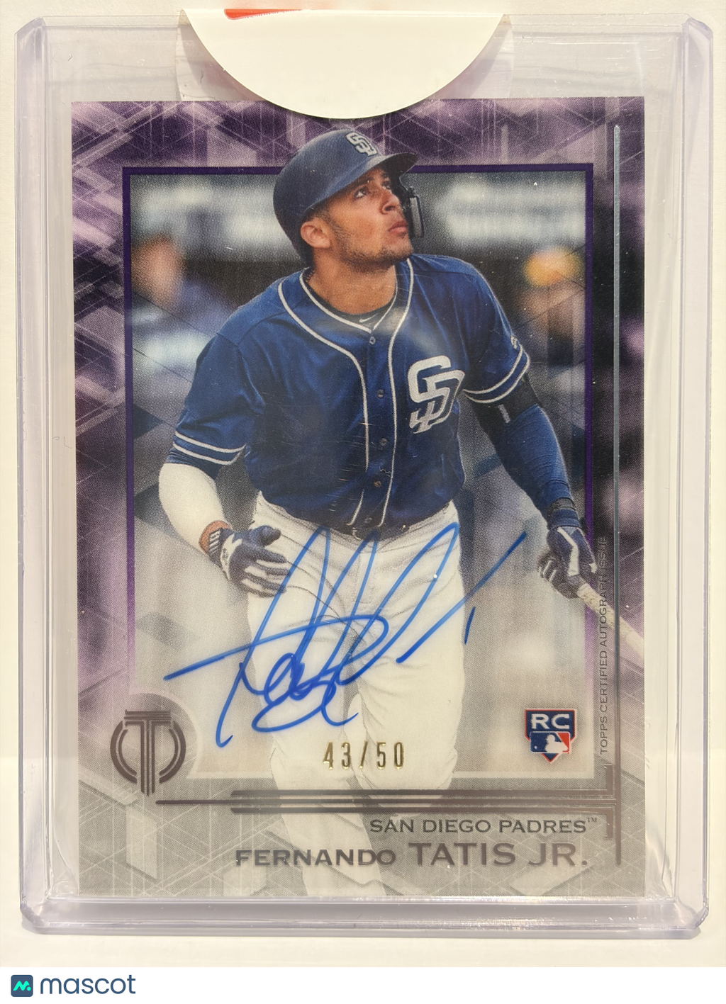2019 Topps Tribute Fernando Tatis Jr. Auto 43/50 RC Purple #TA-FTJ Near Mint