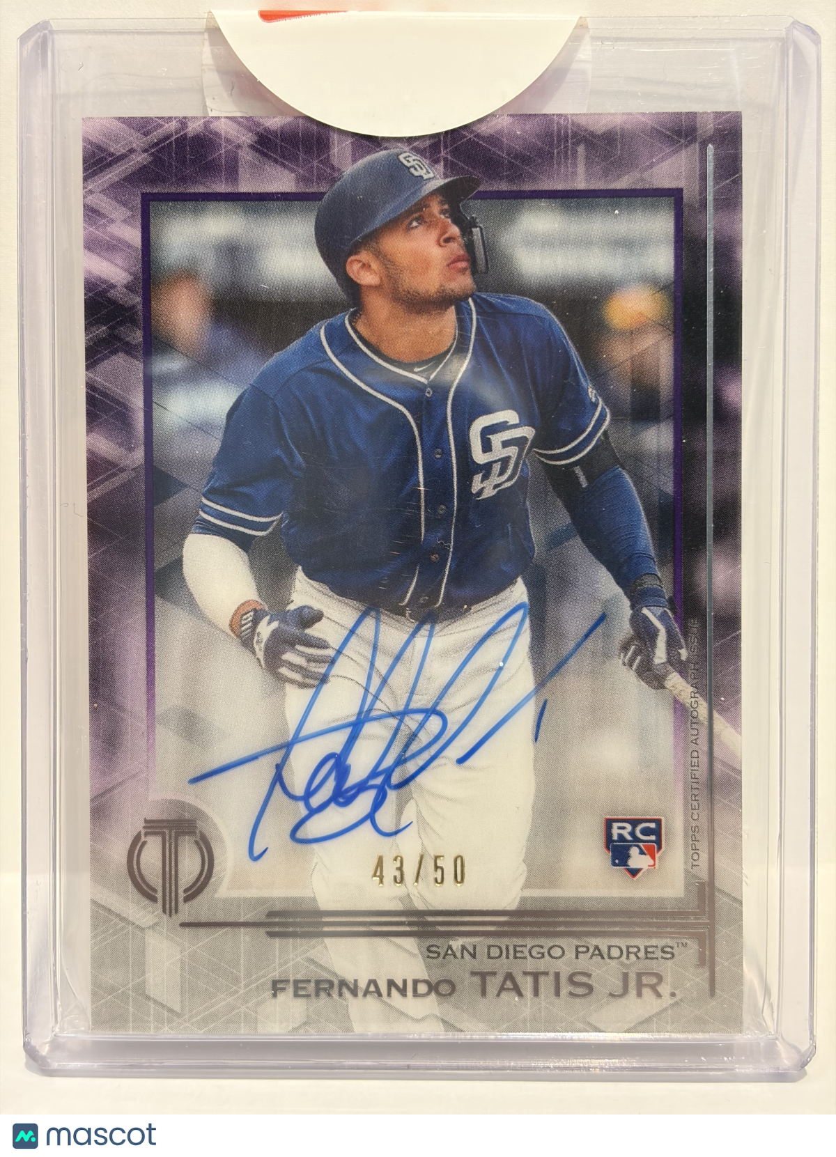 2019 Topps Tribute Fernando Tatis Jr. Auto 43/50 RC Purple #TA-FTJ Near Mint