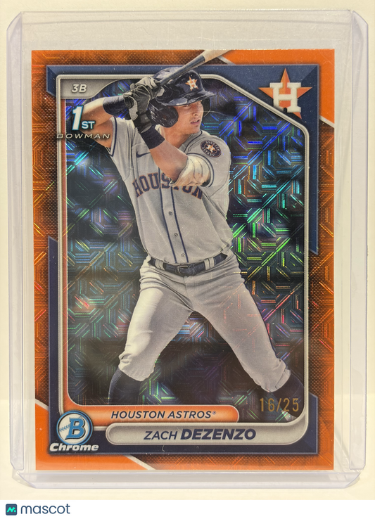Topps 2024 Bowman Chrome Zach Dezenzo 16/25 Orange Mojo #BCP-161 Near Mint - Papa Joey's Collectibles