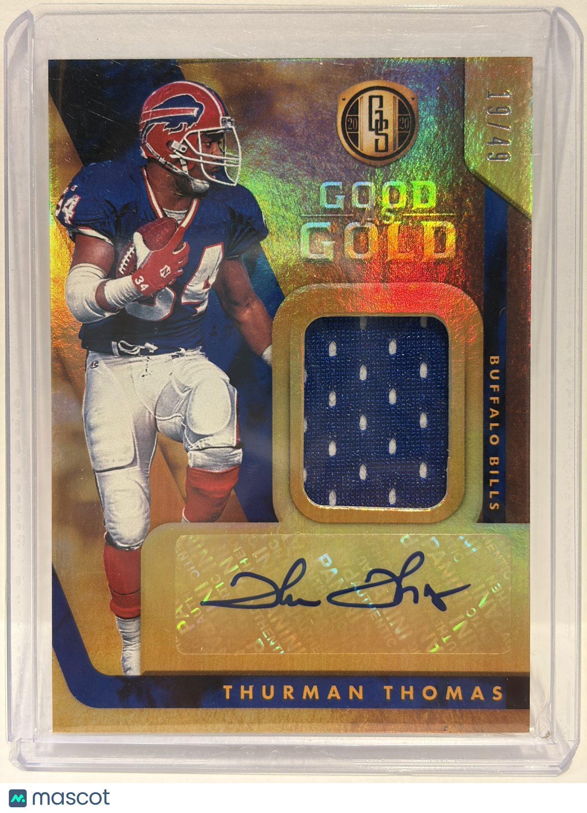 2020 Panini Gold Standard Thurman Thomas Autograph 19/49 Patch #GG10 Near Mint - Papa Joey's Collectibles