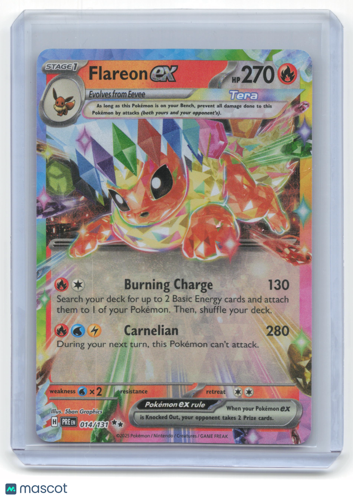 2025 Pokemon Flareon EX Prismatic Evolutions Double Rare Holo #14/131 Near Mint - Papa Joey's Collectibles