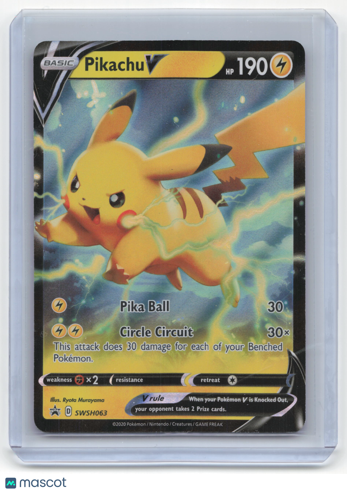 2020 Pokemon Pikachu V SWSH Black Star Promo Holo #SWSH063 Near Mint - Papa Joey's Collectibles