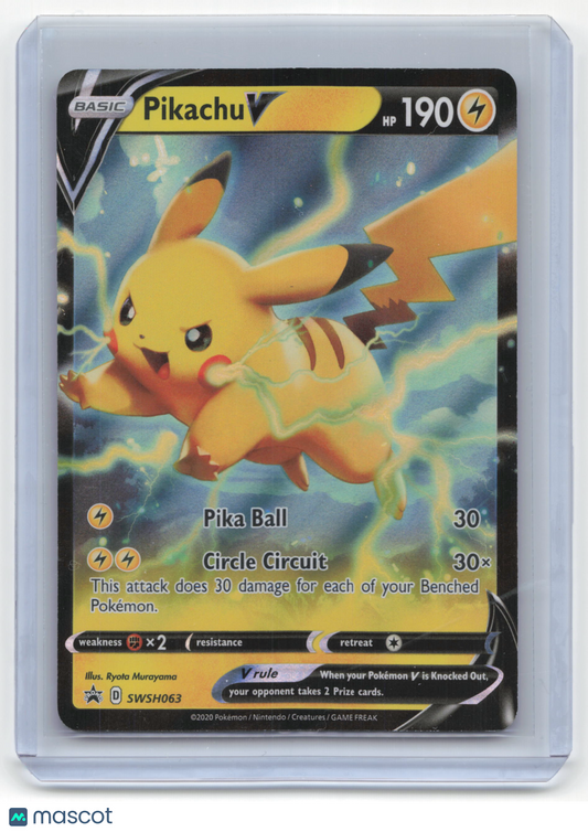 2020 Pokemon Pikachu V SWSH Black Star Promo Holo #SWSH063 Near Mint - Papa Joey's Collectibles