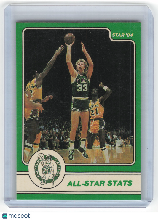 The Star Co. 1984 Star Basketball Larry Bird All-Star Stats #6 Near Mint - Papa Joey's Collectibles
