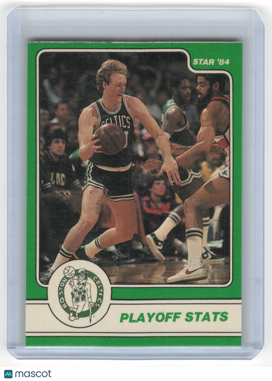 The Star Co. 1984 Star Basketball Larry Bird Playoff Stats #5 Near Mint - Papa Joey's Collectibles